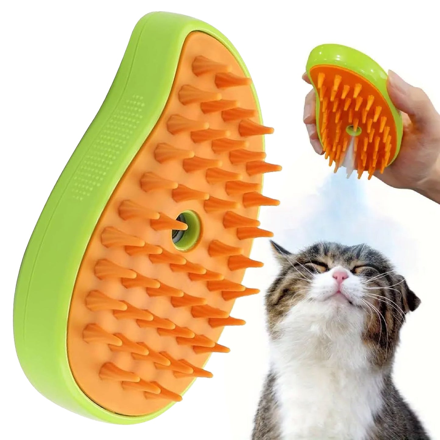 Cepillo de Vapor 3 en 1 para Gatos – Limpieza, Masaje y Desenredo Profesional