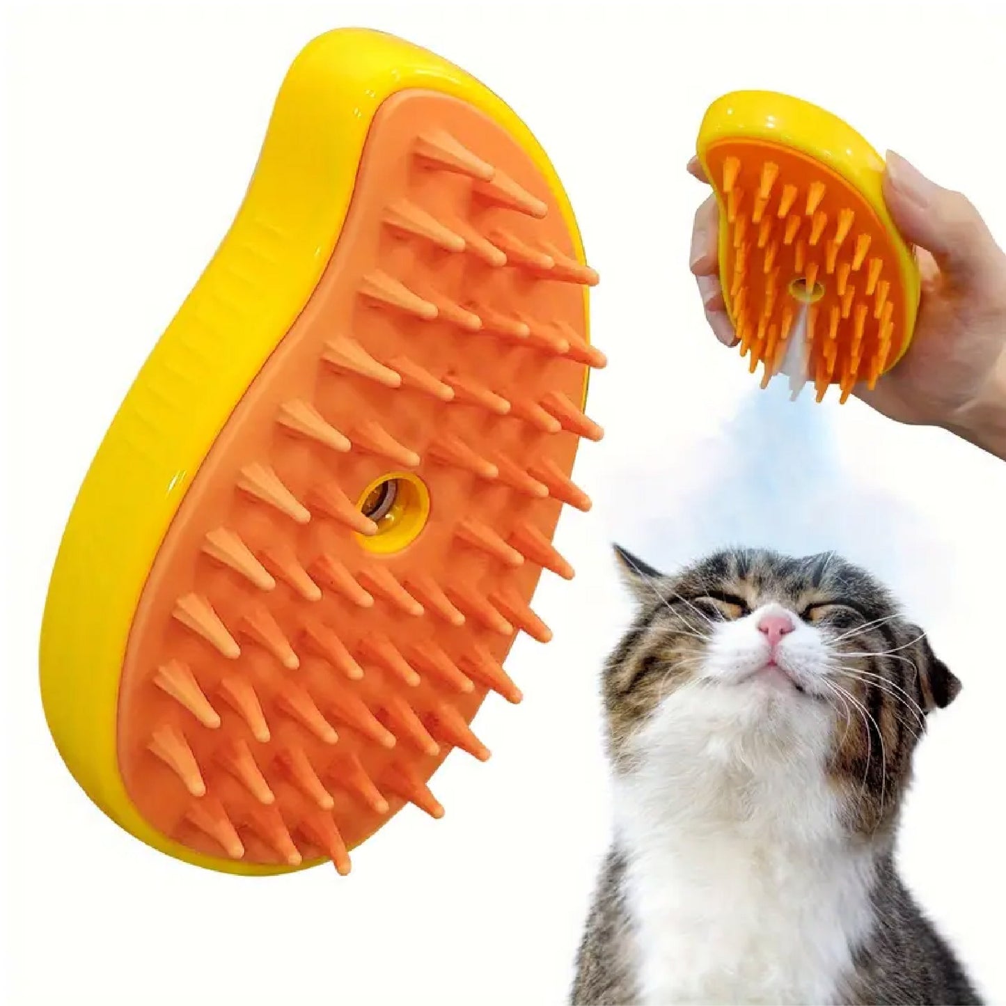 Cepillo de Vapor 3 en 1 para Gatos – Limpieza, Masaje y Desenredo Profesional